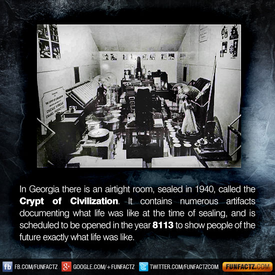 In there is an airtight room called the Crypt of Civilization