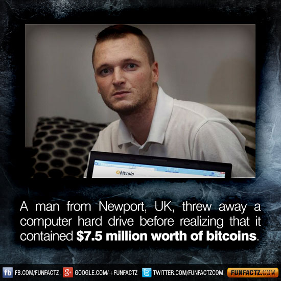 Man throw away hard drive with bitcoins definition buying online currency like bitcoin