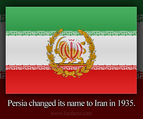 Persia changed its name to Iran in 1935.