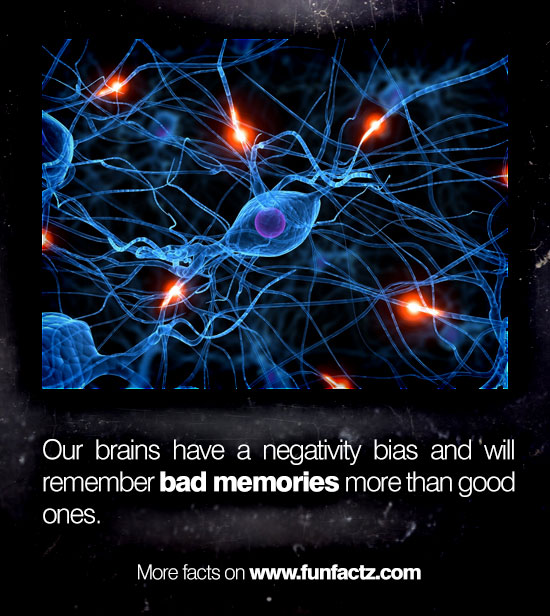 Our brains have a negativity bias and will remember bad memories more