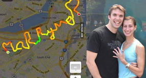 Runner's Marriage Proposal by GPS